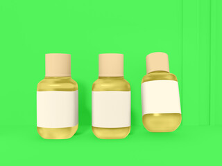 set of cosmetic bottles