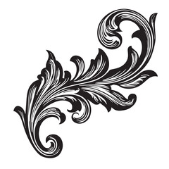 Abstract floral background with vintage black rose and leaf swirl pattern illustration