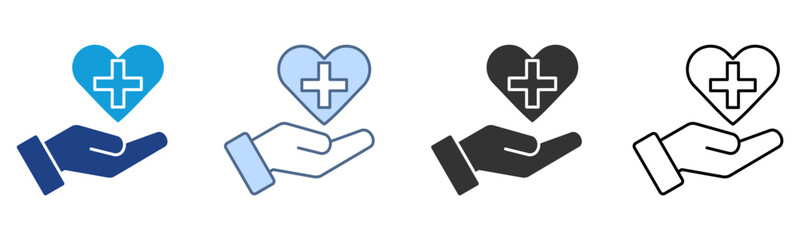 Fototapeta premium Healthcare Icon Set Multiple Style Collection