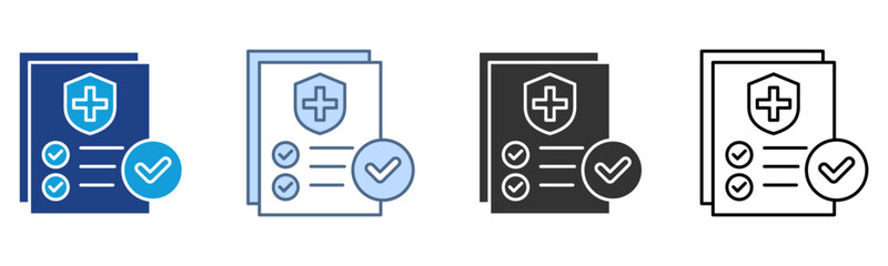Insurance Icon Set Multiple Style Collection