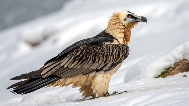 Bearded vulture isolated on a white background. AI GENERATED.
