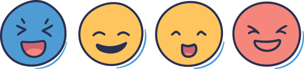 Obraz premium Emoji Happiness Vibrant Smiling Faces Graphics