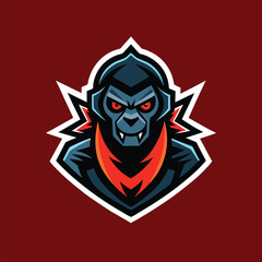 Aggressive Gaming Mascot Logo – Ninja Warrior with Gun | E sports Team, Streaming & YouTube Branding sport, emblem, mascot, team, badge, logotype, design, club, game, graphic