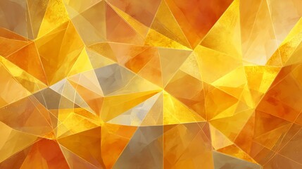 A vibrant abstract background composed of overlapping, translucent diagonal planes in a gradient from bright lemon yellow to deep goldenrod Gradient and Luminous Abstracts Modern Geometric 