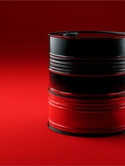 Industrial Essence: a vivid image of an isolated metal barrel, featuring an intricate design. This shot captures the essence of industry and production.