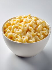 Creamy Mac and Cheese: A bowl of creamy, cheesy macaroni and cheese, a classic comfort food, ready to be enjoyed. The macaroni is perfectly cooked, the cheese sauce is rich and smooth.