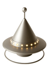 Retro futuristic flying saucer lamp design