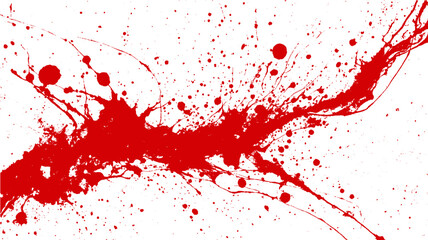 Red paint splatter with abstract texture and messy lines. Modern grunge vector illustration with dynamic motion elements.