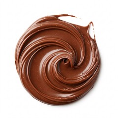 Chocolate cream in a swirl shape isolated