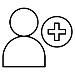 Patients Outline Icon Element For Design