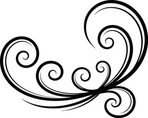 Fototapeta premium Vintage Filigree Swirls, calligraphy font style Decorative Elements, Text Ornaments curly thin line swings swashes, Flourishes Swirls, text divider, flourish Swirl ornament stroke, scroll design