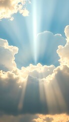 Heavenly Sun Rays Breaking Through Dramatic Clouds