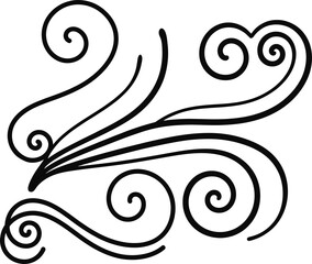 Fototapeta premium Vintage Filigree Swirls, calligraphy font style Decorative Elements, Text Ornaments curly thin line swings swashes, Flourishes Swirls, text divider, flourish Swirl ornament stroke, scroll design