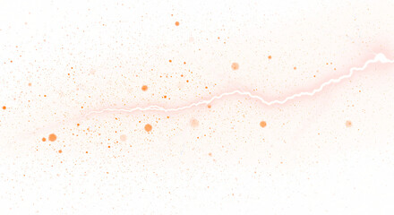 Abstract orange lightning bolt with scattered dots and faded watercolor texture.
