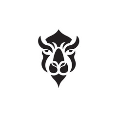 Fototapeta premium This image features a black and white tribal tattoo design, incorporating animal, skull, and floral elements in a striking vector illustration style