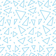 Fototapeta premium Random Blue Triangle Outline Pattern on White Background