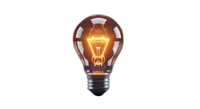 Glowing Light Bulb Symbol of Ideas, Innovation, and Inspiration