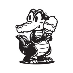 Funny cartoon animal illustration of an Easter bunny and bird, perfect for a kids' coloring book design