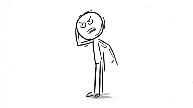 Unimpressed Stick Figure Standing Hands On Hip