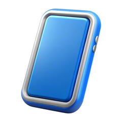 3D Blue Smartphone Icon with Silver Frame