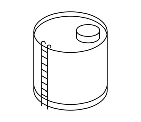 シンプルなタンクのアイソメイラスト　ベクター
