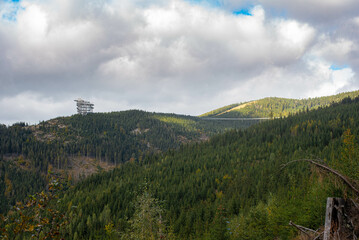 Sky Bridge 721 in Dolní Morava, Czechia, spanning forested valley