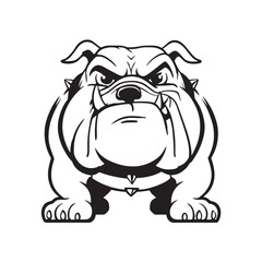 A cute, funny cartoon animal illustration of a dog with a bone