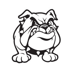 A cute, funny cartoon animal illustration of a dog with a bone