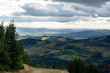 Mountain landscape of Dolní Morava, Czechia, lush and panoramic