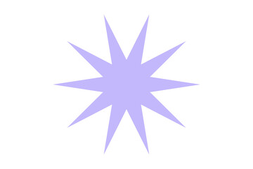 A simple abstract light purple starburst or asterisk shape on a white background