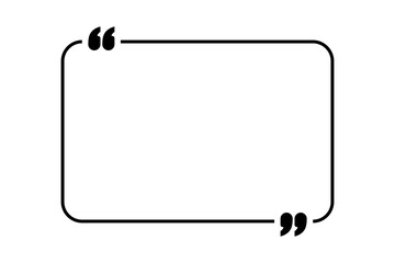 Simple black and white rounded rectangle with quotation marks for text or quotes