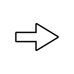 Simple black outline arrow pointing to the right on a white background