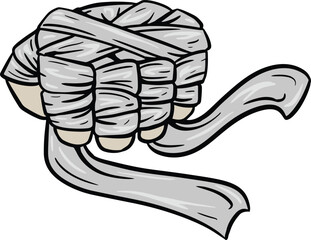 fist hitting using handwrap illustration boxing muaythai