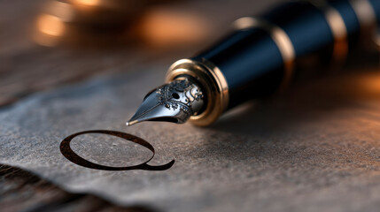 Close up of a silver pen resting on a sheet of paper with the letter Q4. Concept of GDP and Income Forecast. A metallic writing instrument and quarterly financial projection analysis.