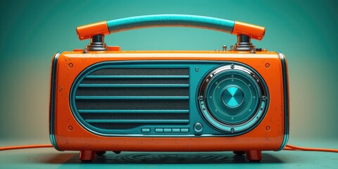Vintage Radio - Turquoise Accent