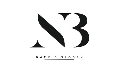 NB, BN Abstract Letters Logo Monogram