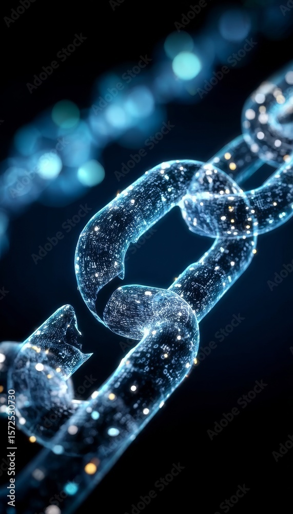 Poster digital chain visualization enhancing cybersecurity and protecting data from vulnerabilities