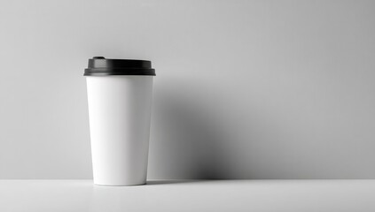 Blank white paper coffee cup with black lid (2)