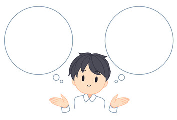 二つのことを考える男性