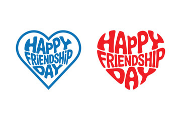 Happy Friendship Day Typography in Heart Shape – Vector Greeting Design