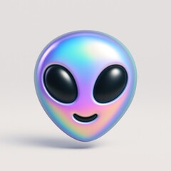 Fototapeta premium Colorful alien emoji illustration.