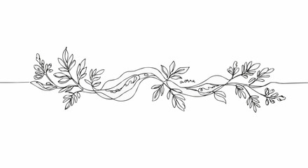 Elegant minimalist line art floral design.