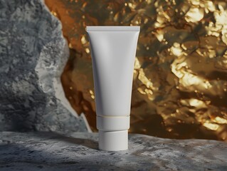 Professional 3d white tube mockup for minimal product identity and branding visuals
