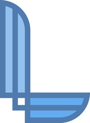 alphabet l lineart  vector logo monograme template