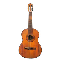 Obraz premium Worn acoustic guitar, weathered wood