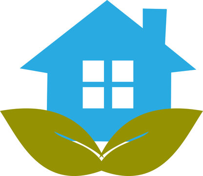 leaf house vector logo monograme template