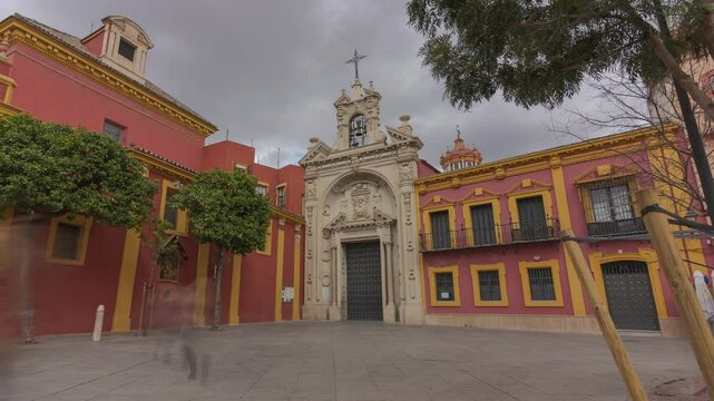 Timelapse of Basilica of El Gran Poder in Seville, Spain


