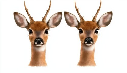 Watercolor deer forest animal illustration isolated on white background. A charming woodland creature painting a delicate image of a graceful fawn amidst lush greenery perfect