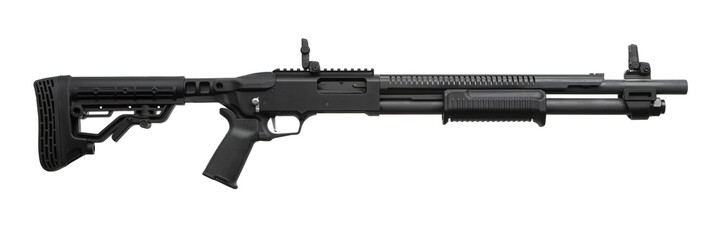 Tactical Pump-Action Shotgun with Adjustable Stock