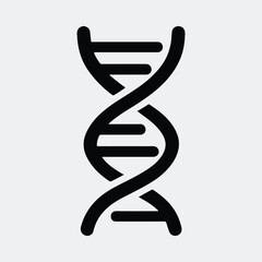 Silhouette double helix dna structure isolated vector illustration